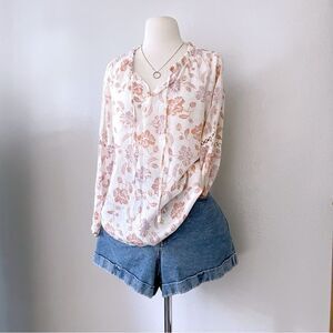 Floral Airy Long Sleeve Boho Top